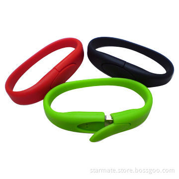 Silicone Bracelets USB Flash Drives, Available in Various Colors, Can Print Logo with Full Capacity